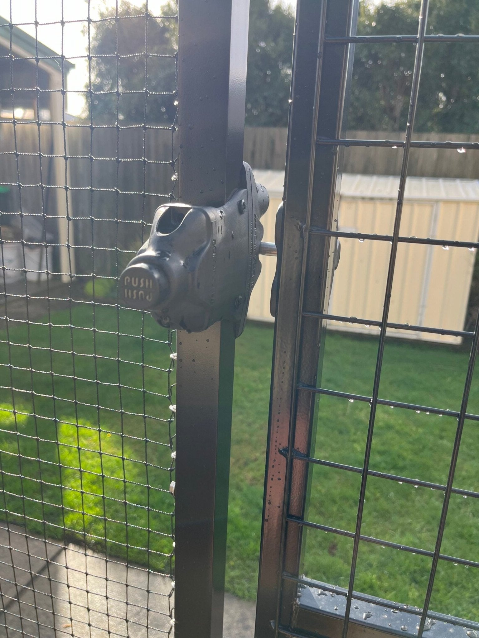 Premium push button gate latch - Cat Enclosure Supplies